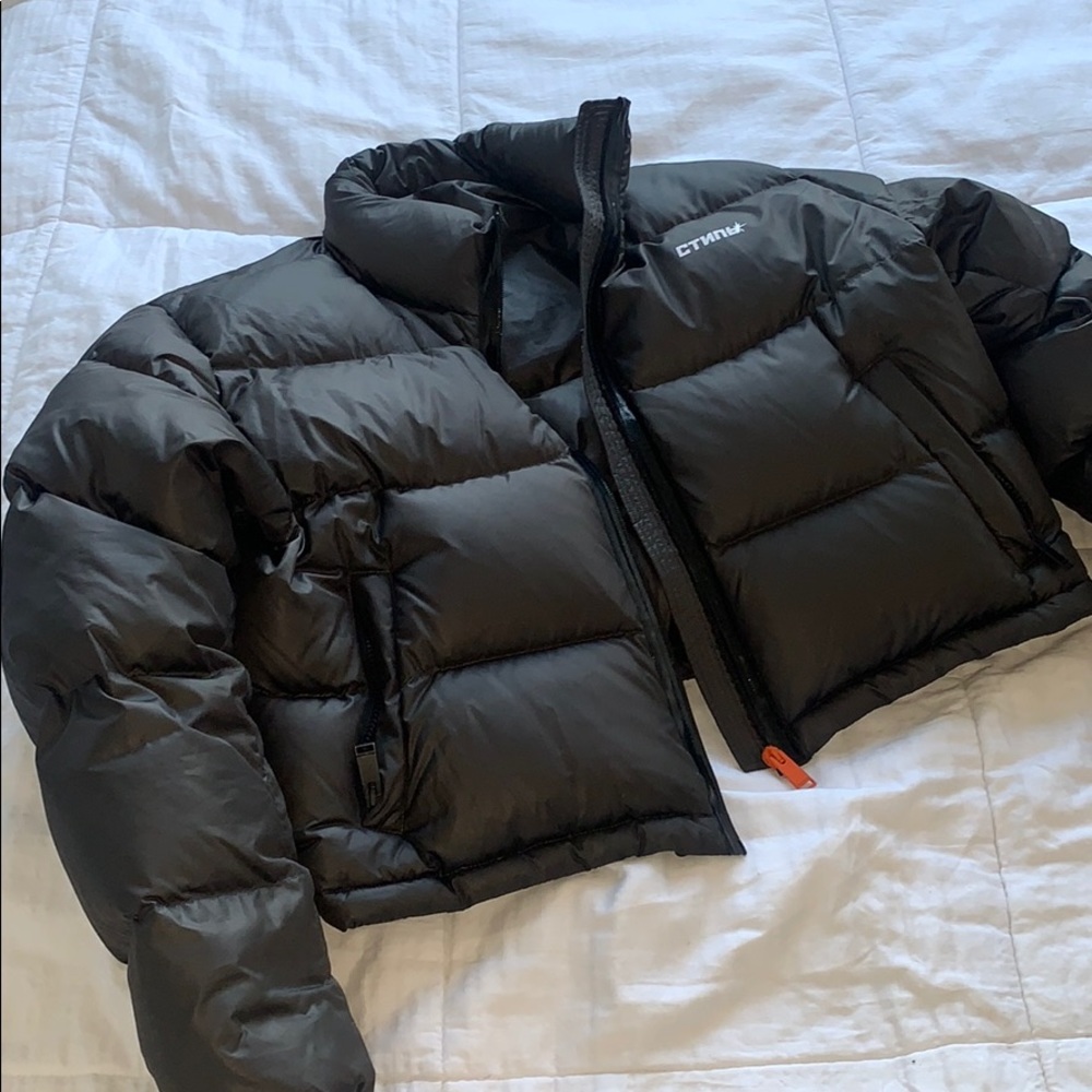 Heron Preston Grey Down Puffer Jacket